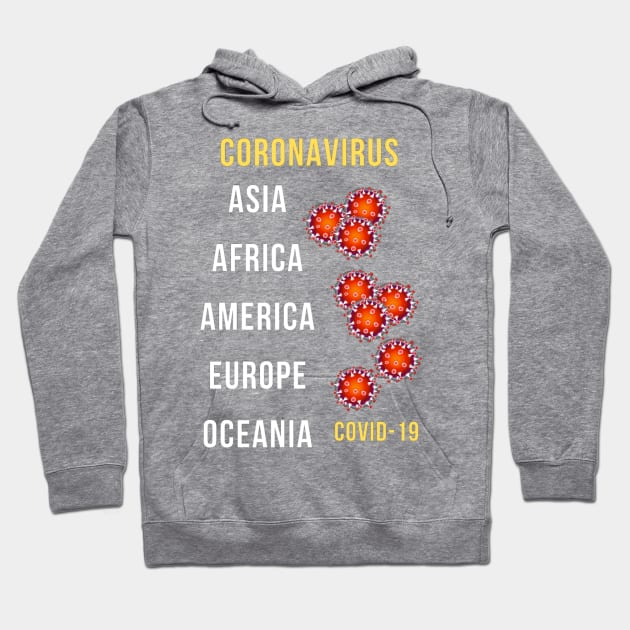 Infected Continents Covid-19 Hoodie by ronfer